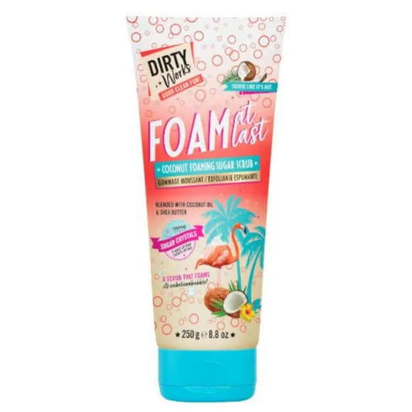 Dirty Works Foam At Last Coconut Foaming Sugar Scrub 250g - O'Sullivans Pharmacy