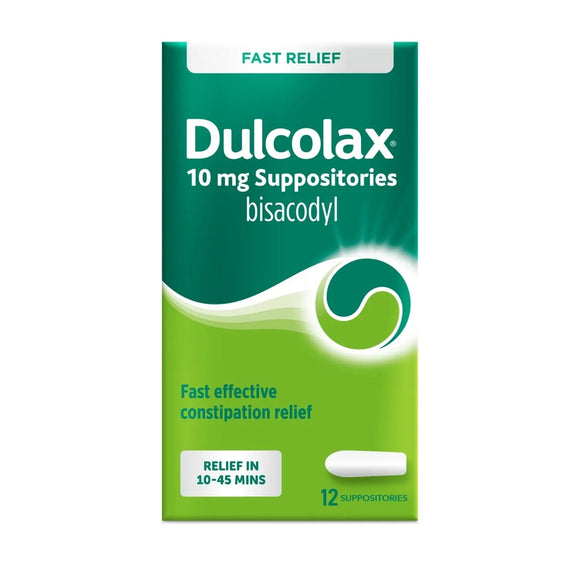 Dulcolax 10mg Suppositories 12 Pack - O'Sullivans Pharmacy