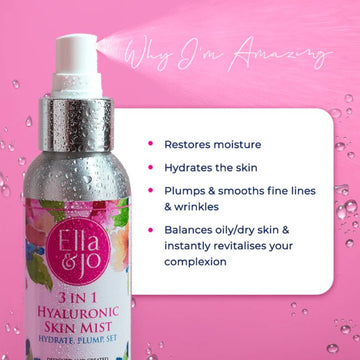 Ella & Jo 3 In 1 Hyaluronic Skin Mist 100ml - O'Sullivans Pharmacy - Beauty - 5392000150324
