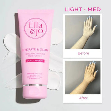 Ella & Jo Hydrate & Glow Gradual Moisturiser Light Medium 200ml - O'Sullivans Pharmacy