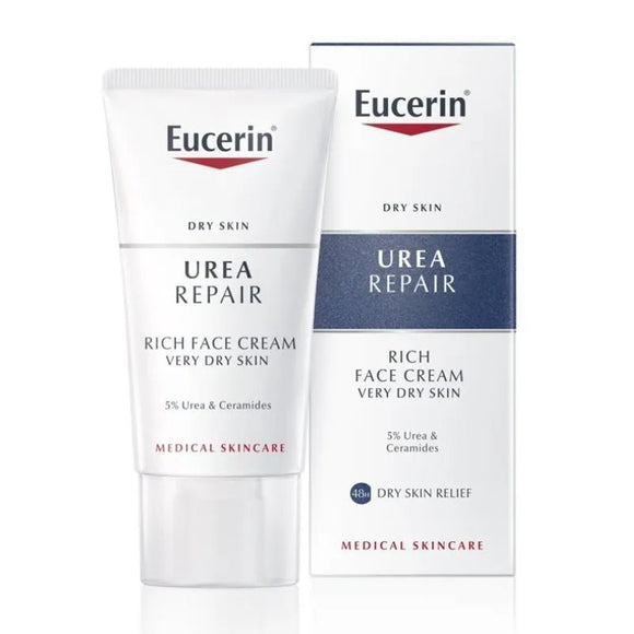 Eucerin Dry Skin Replenishing Face Cream Rich 5% Urea 50ml - O'Sullivans Pharmacy