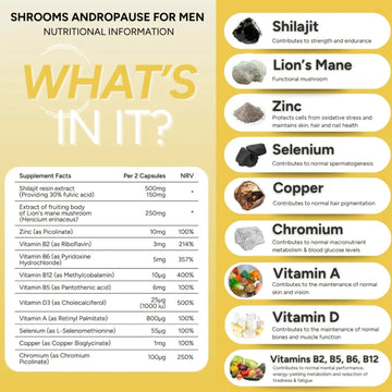 Fabu Shrooms Andropause For Men 60 Capsules - O'Sullivans Pharmacy