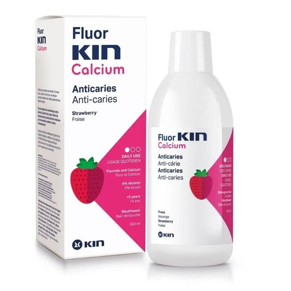 Fluor Kin Calcium Mouthwash Strawberry Flavour 500ml - O'Sullivans Pharmacy