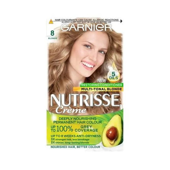 Garnier Nutrisse Creme Permanent Hair Colour Blonde 8 - O'Sullivans Pharmacy