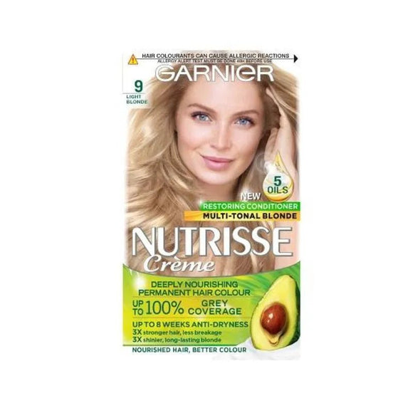 Garnier Nutrisse Creme Permanent Hair Colour Light Blonde 9 - O'Sullivans Pharmacy