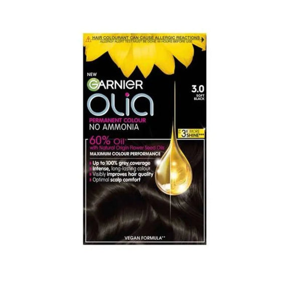 Garnier Olia 3.0 Soft Black Permanent Hair Colour - O'Sullivans Pharmacy