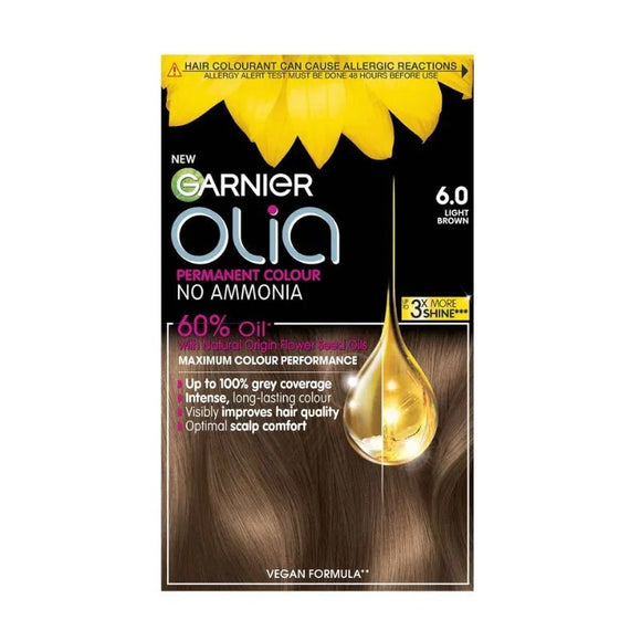 Garnier Olia 6.0 Light Brown Permanent Hair Colour - O'Sullivans Pharmacy