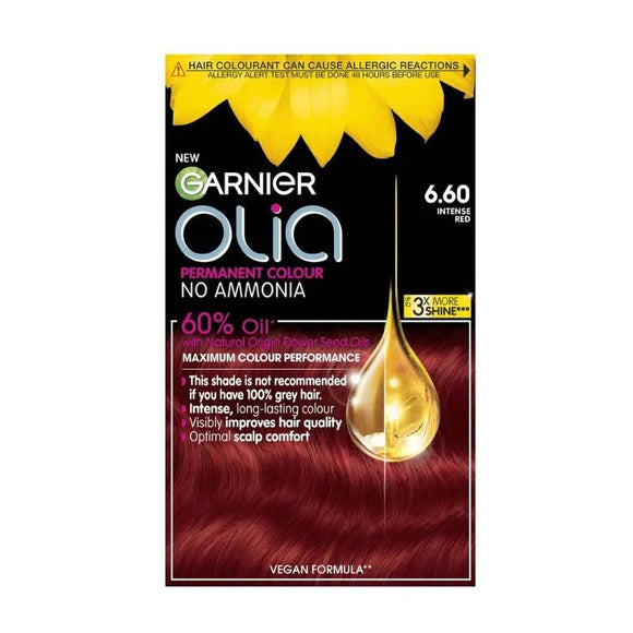 Garnier Olia 6.60 Intense Red Permanent Hair Colour - O'Sullivans Pharmacy