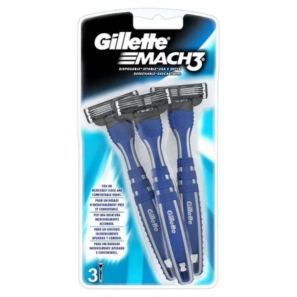 Gillette Mach 3 Disposable Razors 3 Pack - O'Sullivans Pharmacy