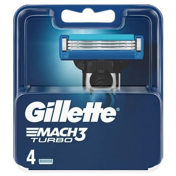 Gillette Mach 3 Turbo Blades 4 Pack - O'Sullivans Pharmacy