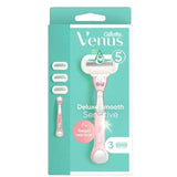 Gillette Venus Deluxe Smooth Sensitive Rosegold Handle + 3 Blades - O'Sullivans Pharmacy