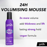 Got 2b Volumania Hair Mousse 250ml - O'Sullivans Pharmacy - Toiletries - 7332531063456