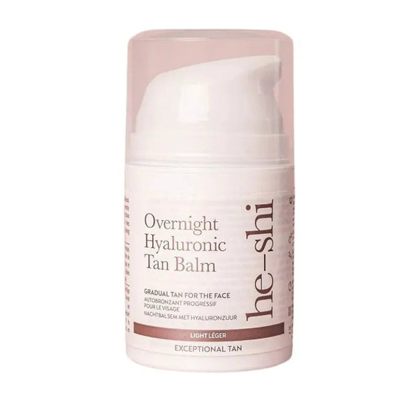 He - Shi Overnight Hyaluronic Tan Balm Light 50ml - O'Sullivans Pharmacy