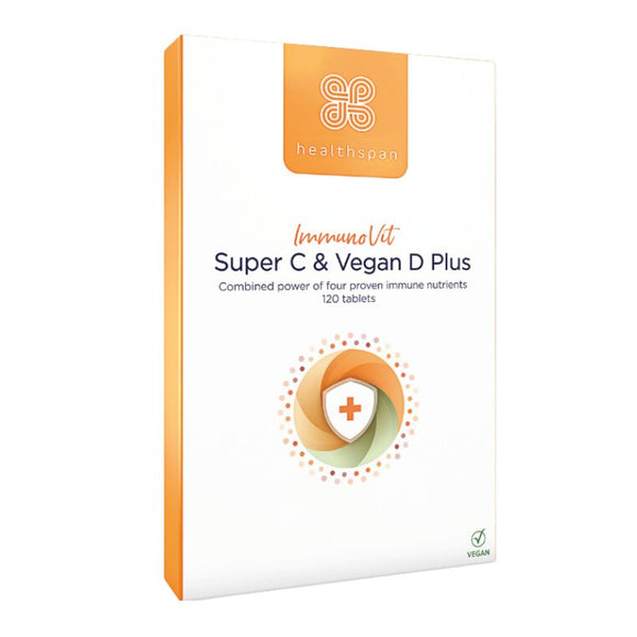 Healthspan ImmunoVit Super C & Vegan D Plus 60 Capsules - O'Sullivans Pharmacy - Vitamins - 5056169111113