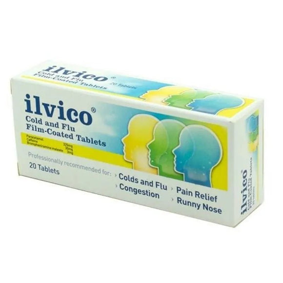 Ilvico Paracetamol 325mg Brompheniramine 3mg Tablets 20 Pack - O'Sullivans Pharmacy