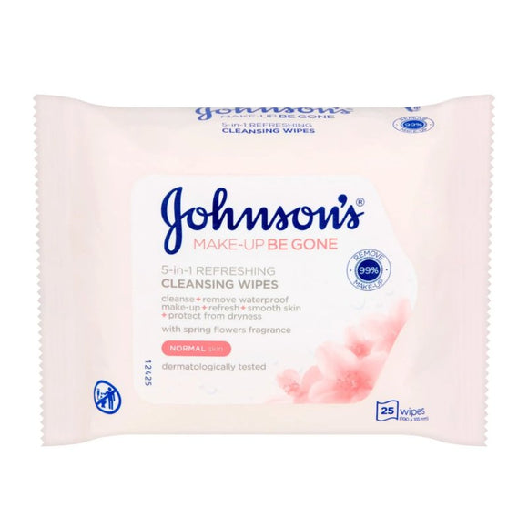 Johnsons Facial Wipes Refreshing Wipes For Normal Skin 25 Pack - O'Sullivans Pharmacy - Skincare - 3574661087245