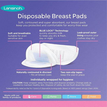 Lansinoh Disposable Breast Pads 24 Pack - O'Sullivans Pharmacy - Mother & Baby - 5060062991420