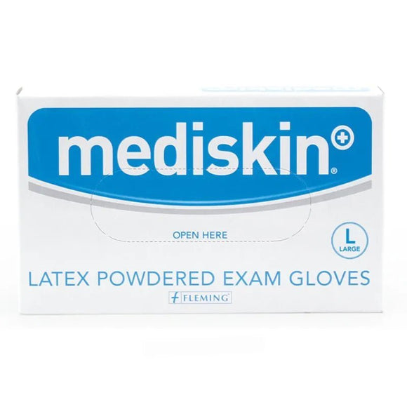 Mediskin Latex Gloves Lightly Powdered Large 100 Pack - O'Sullivans Pharmacy