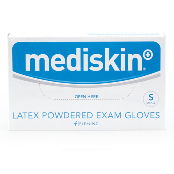 Mediskin Latex Gloves Lightly Powdered Small 100 Pack - O'Sullivans Pharmacy - Medicines & Health - 5099390230000