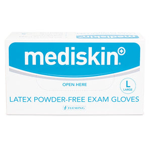 Mediskin Latex Gloves Powderfree Large 100 Pack - O'Sullivans Pharmacy - Medicines & Health - 5099390403046