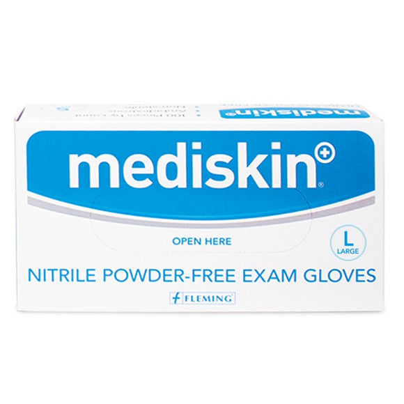 Mediskin Powderfree Nitrile Gloves Large 100 Pack - O'Sullivans Pharmacy - Medicines & Health - 5099390417807