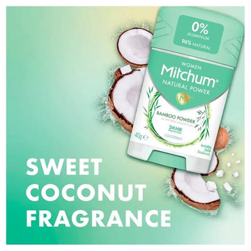Mitchum for Women Bamboo Powder Coconut Stick Deodorant 40g - O'Sullivans Pharmacy