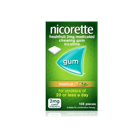 Nicorette Gum Freshfruit 2mg 105 Pieces - O'Sullivans Pharmacy
