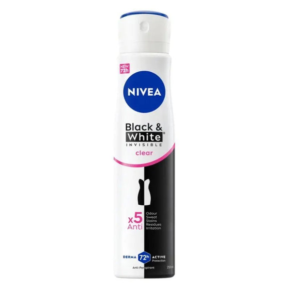 Nivea Women Invisible Black & White Deodorant 150ml - O'Sullivans Pharmacy