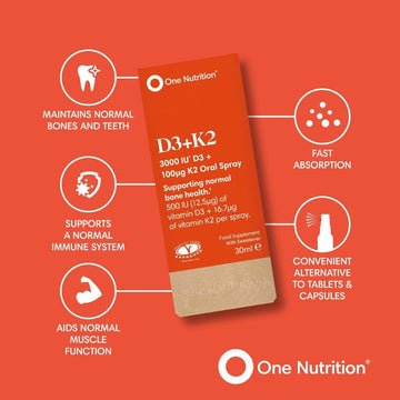 One Nutrition D3 and K2 Oral Spray 30ml - O'Sullivans Pharmacy - Vitamins - 5391500077391