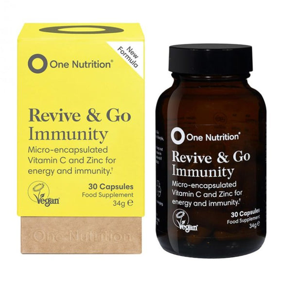 One Nutrition Revive & Go Immunity Vitamin C & Zinc 30 Caps - O'Sullivans Pharmacy - Vitamins - 5391500077377