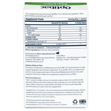 Optibac Bifido & Fibre Sachets 10 Pack - O'Sullivans Pharmacy
