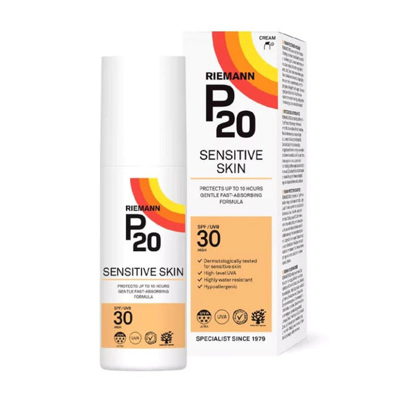 P20 Sun Protection SPF30 Sensitive Skin Cream 100ml - O'Sullivans Pharmacy - Suncare & Travel - 5701943102008