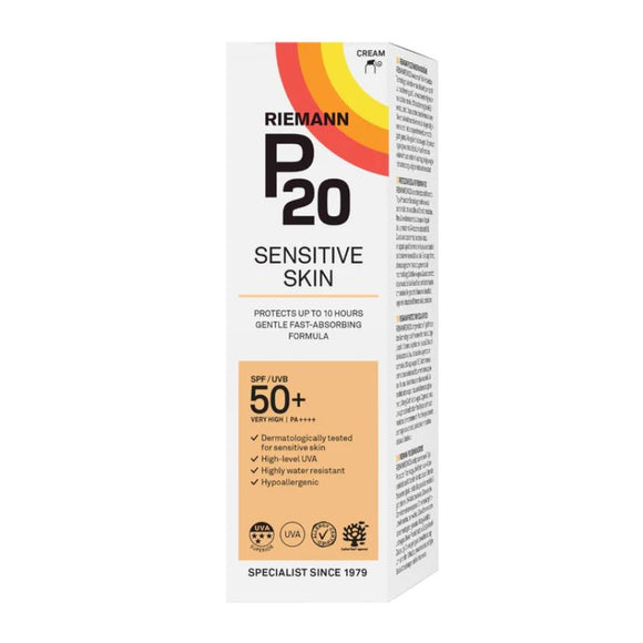 P20 Sun Protection SPF50+ Sensitive Skin Cream 100ml - O'Sullivans Pharmacy - Suncare & Travel - 5701943102022