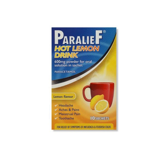 Paralief Hot Lemon Drink 600mg - O'Sullivans Pharmacy - Medicines & Health - 5099562923402