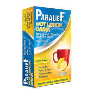 Paralief Hot Lemon Drink Paracetamol 600mg Sachets 5 Pack