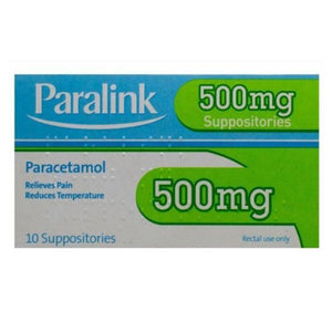 Paralink Paracetamol 500mg Suppositories 10 Pack - O'Sullivans Pharmacy - Medicines & Health - 5099172033089