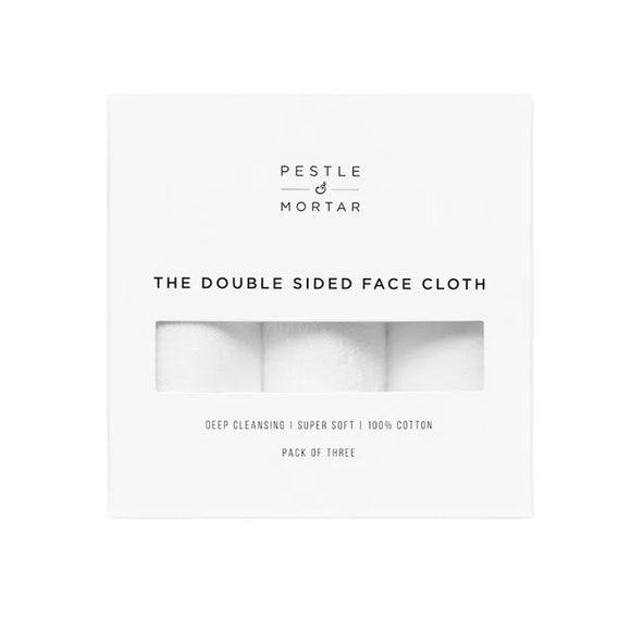 Pestle & Mortar Double Sided Face Cloths 3 Pack - O'Sullivans Pharmacy