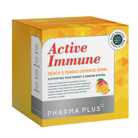 Pharma Plus Active Immune Peach & Mango Drink 30 Sachets - O'Sullivans Pharmacy - Vitamins - 5391542580002