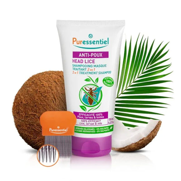 Puressentiel Head Lice 2 - in - 1 Treatment Shampoo + Steel Comb 150ml - O'Sullivans Pharmacy