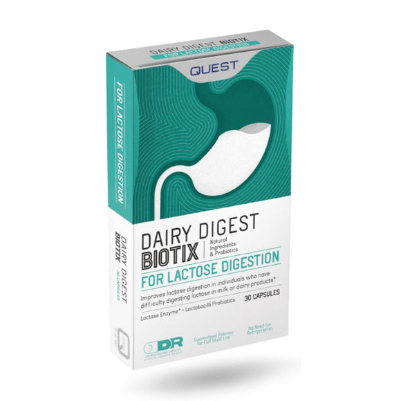 Quest Lactase Dairy Digest Biotix 30 Capsules - O'Sullivans Pharmacy - Vitamins - 5022339677017