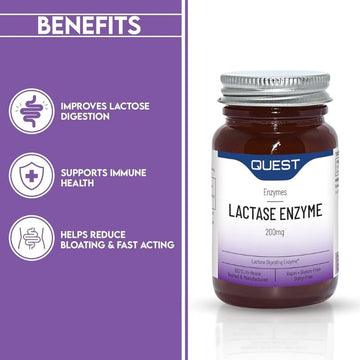 Quest Lactase Enzyme 200mg 90 Tablets - O'Sullivans Pharmacy - Vitamins - 5022339617013