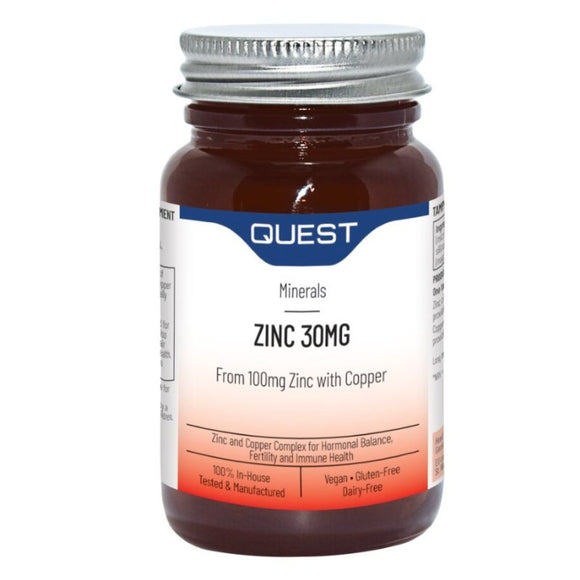 Quest Zinc Citrate 30mg 60 Tablets - O'Sullivans Pharmacy - Vitamins - 5022339944010