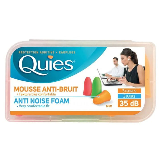 Quies Anti Noise Foam Ear Plugs 3 Pairs - O'Sullivans Pharmacy