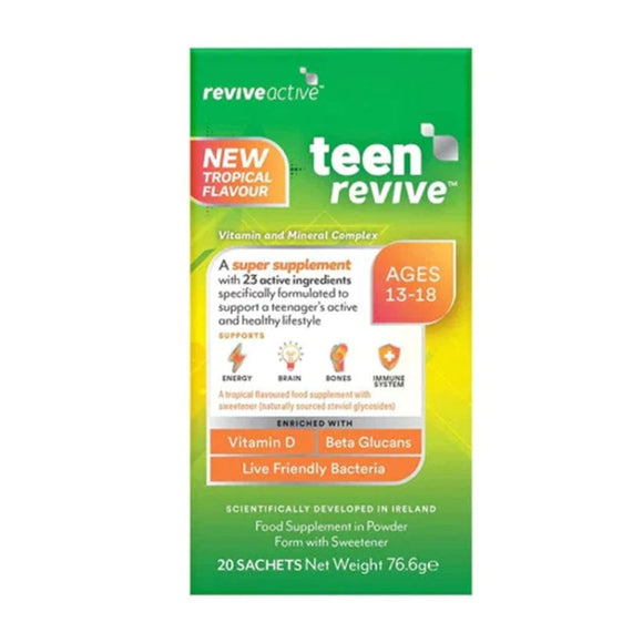 Revive Active Teen Revive Tropical Flavour 20 Sachets - O'Sullivans Pharmacy - Vitamins - 796548701355