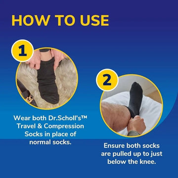 Scholl Flight Socks Black Cotton Large - O'Sullivans Pharmacy