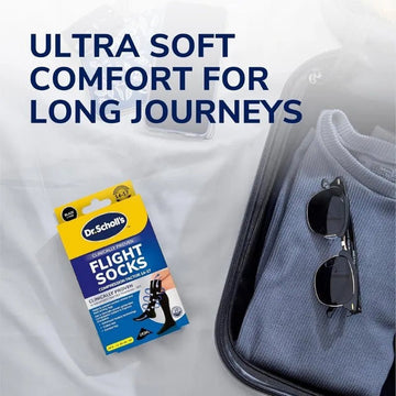 Scholl Flight Socks Black Cotton Medium - O'Sullivans Pharmacy
