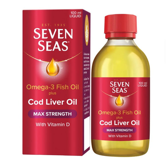 Seven Seas Maximum Strength Cod Liver Oil 100ml - O'Sullivans Pharmacy - Vitamins - 8700216356640