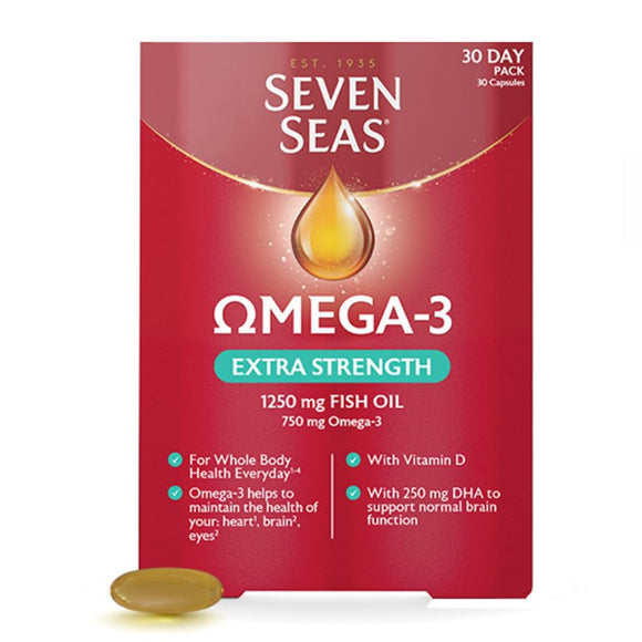 Seven Seas Omega 3 Extra Strength Capsules 30 Pack - O'Sullivans Pharmacy - Vitamins - 8006540158920