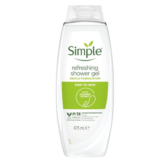 Simple Shower Gel Refreshing 675ml - O'Sullivans Pharmacy - Toiletries - 8720181333170