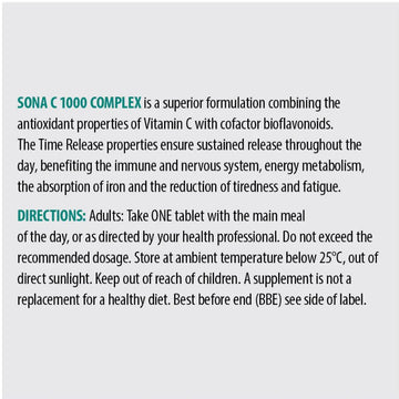 Sona C1000 Complex Tablets 90 Pack - O'Sullivans Pharmacy - Vitamins - 5390612004554